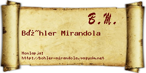 Böhler Mirandola névjegykártya